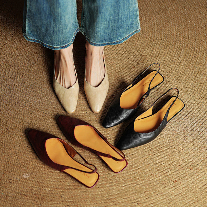 Liora Signature Leather Slingback Flats