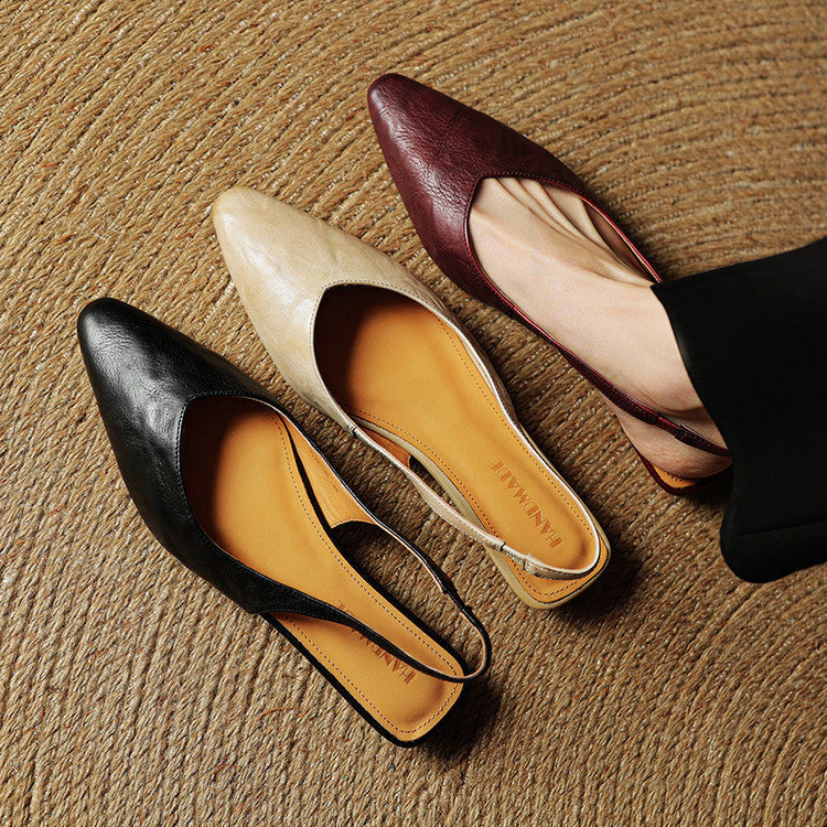 Liora Signature Leather Slingback Flats