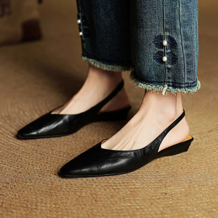 Liora Signature Leather Slingback Flats