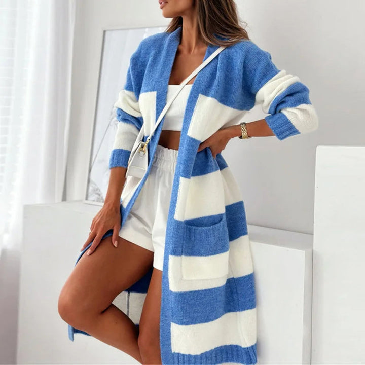 Vivian Prescott Relaxed Striped Cardigan