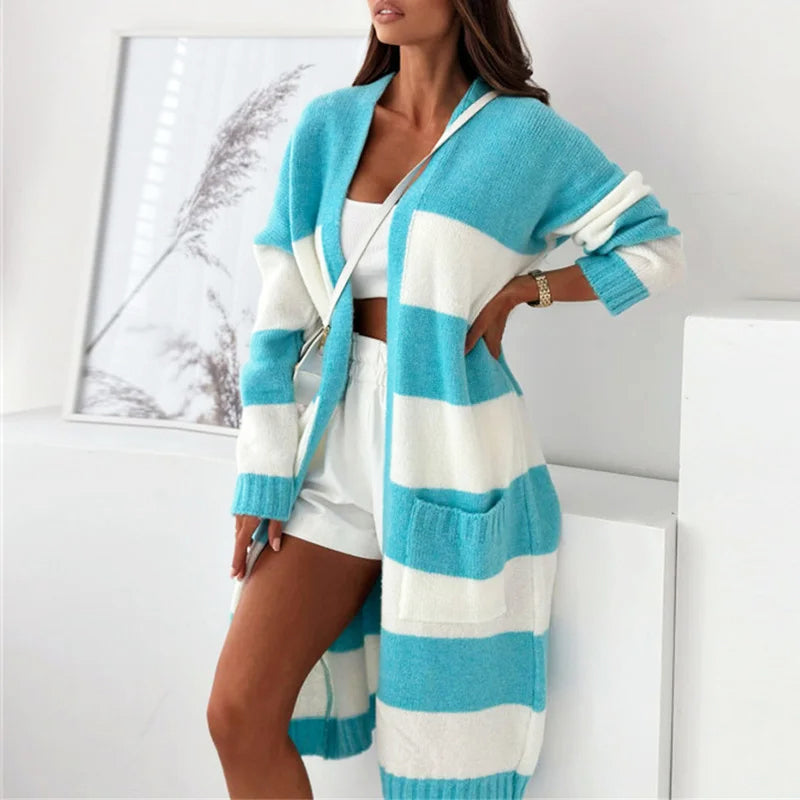 Vivian Prescott Relaxed Striped Cardigan