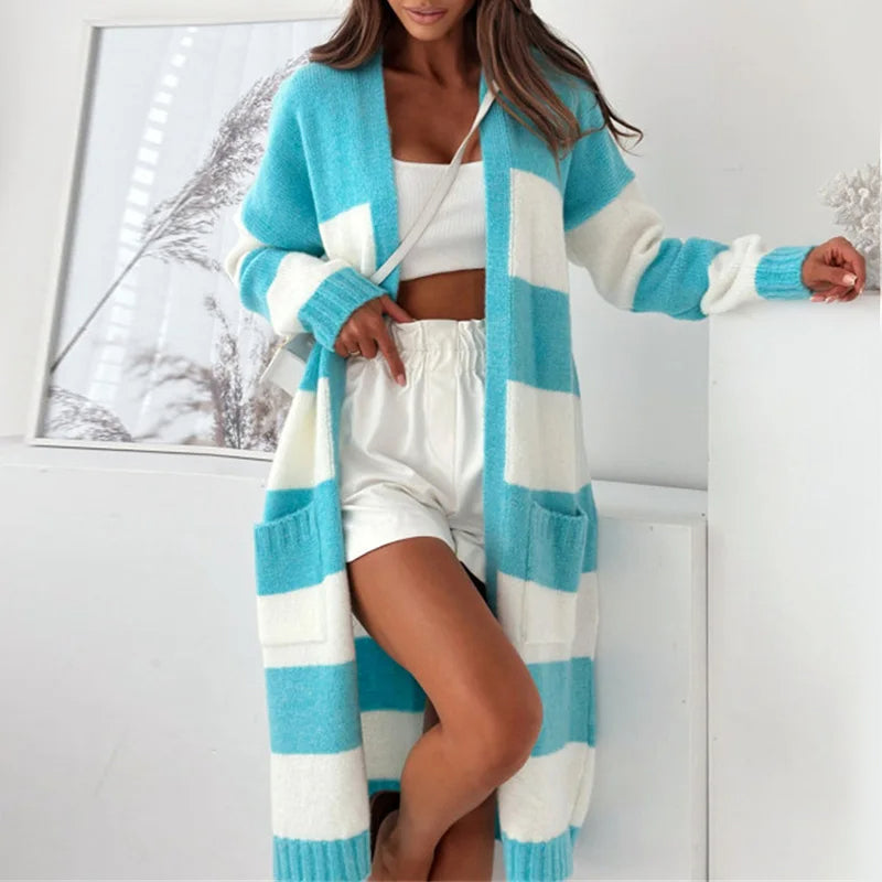 Vivian Prescott Relaxed Striped Cardigan