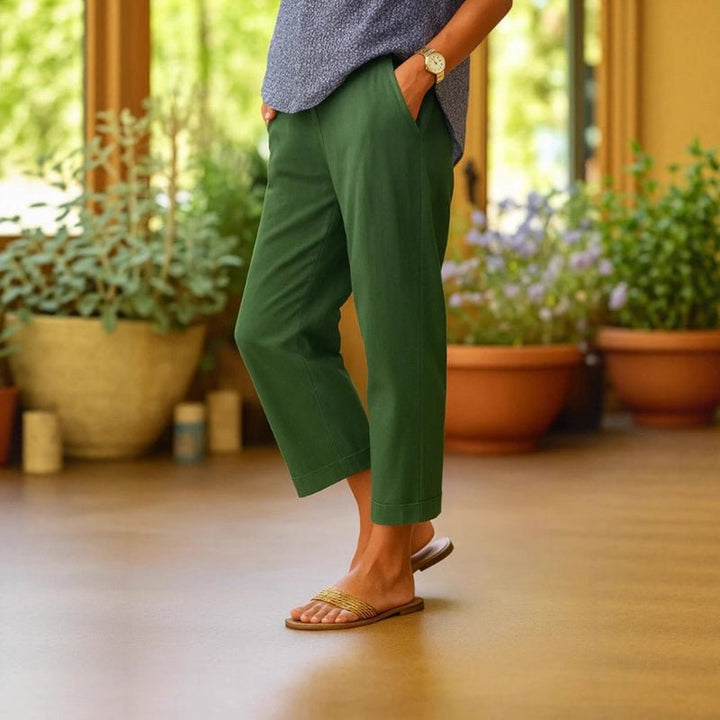 Céleste Bouchard Ankle - Length Linen Pants - Intofa