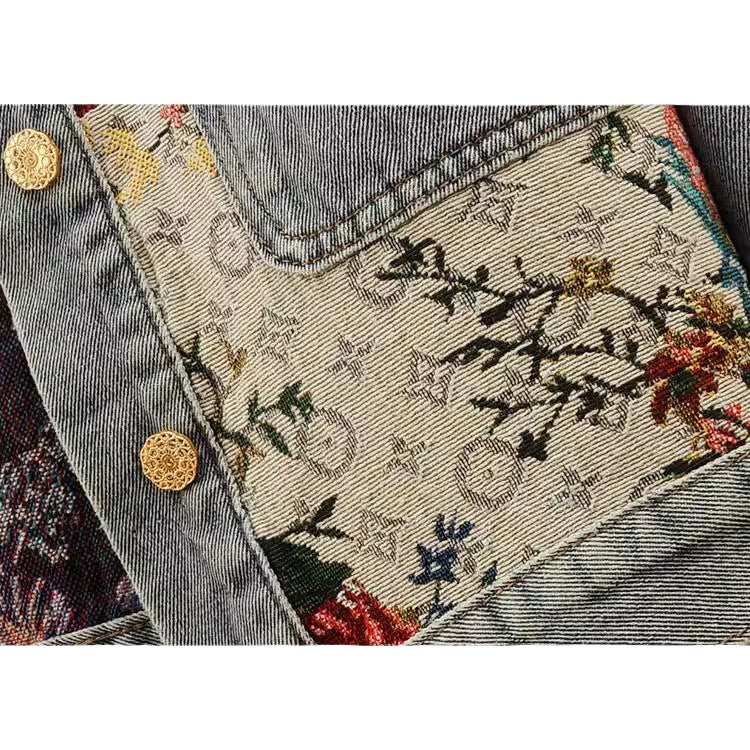 Céleste Bouchard Floral Denim Jacket - Intofa