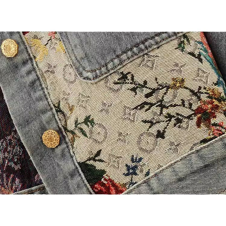 Céleste Bouchard Floral Denim Jacket - Intofa