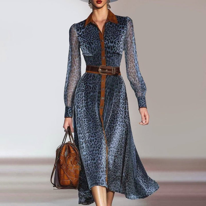 Chloé Rousseau Button - Front Leopard Dress - Intofa