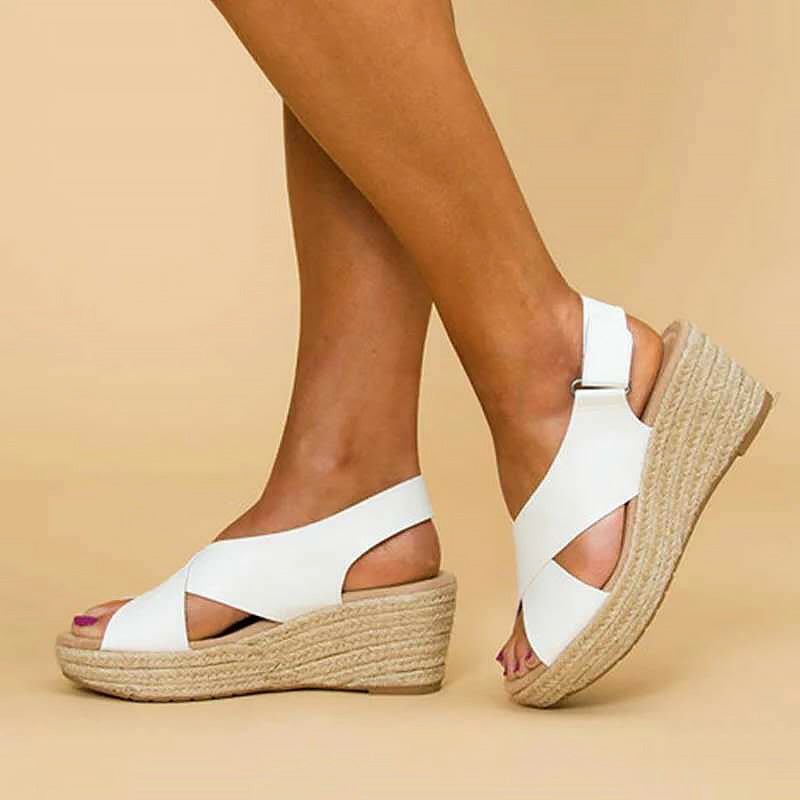Chloé Rousseau Cross - Strap Wedge Sandals - Intofa