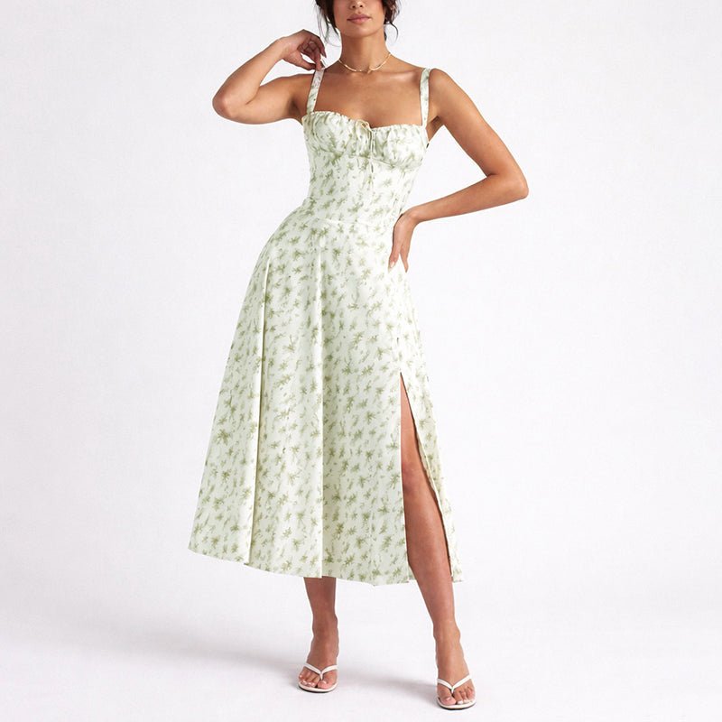 Chloé Rousseau Floral Bustier Dress with Slit - Intofa