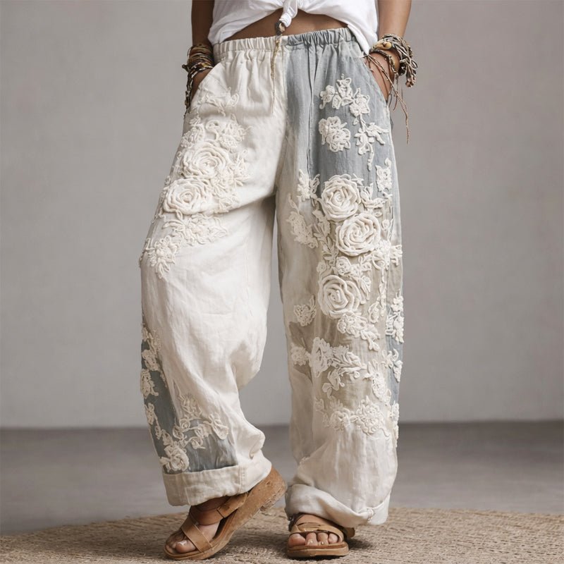 Chloé Rousseau Floral Embroidered Wide - Leg Pants - Intofa