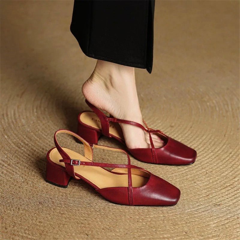 Chloé Rousseau Leather Low - Block Heels - Intofa