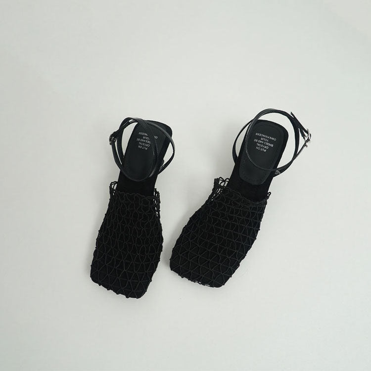 Chloé Rousseau Woven Mesh Slingback Heels - Intofa
