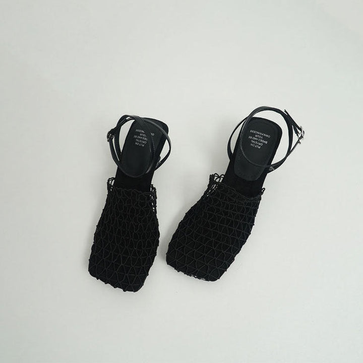 Chloé Rousseau Woven Mesh Slingback Heels - Intofa