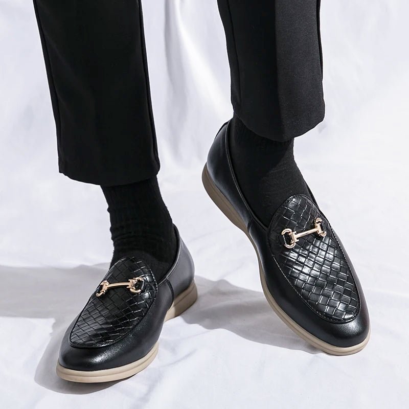 Crimson Crest Designer Loafers - Intofa