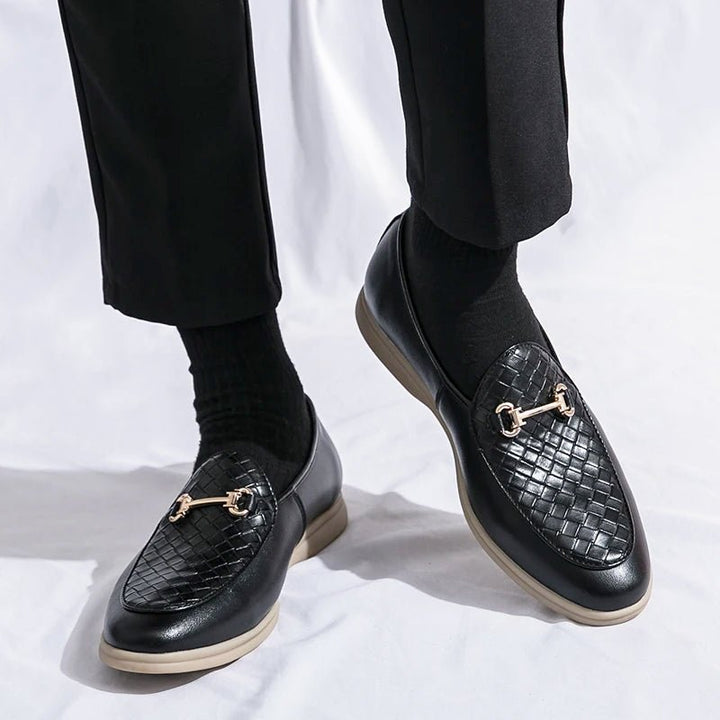 Crimson Crest Designer Loafers - Intofa