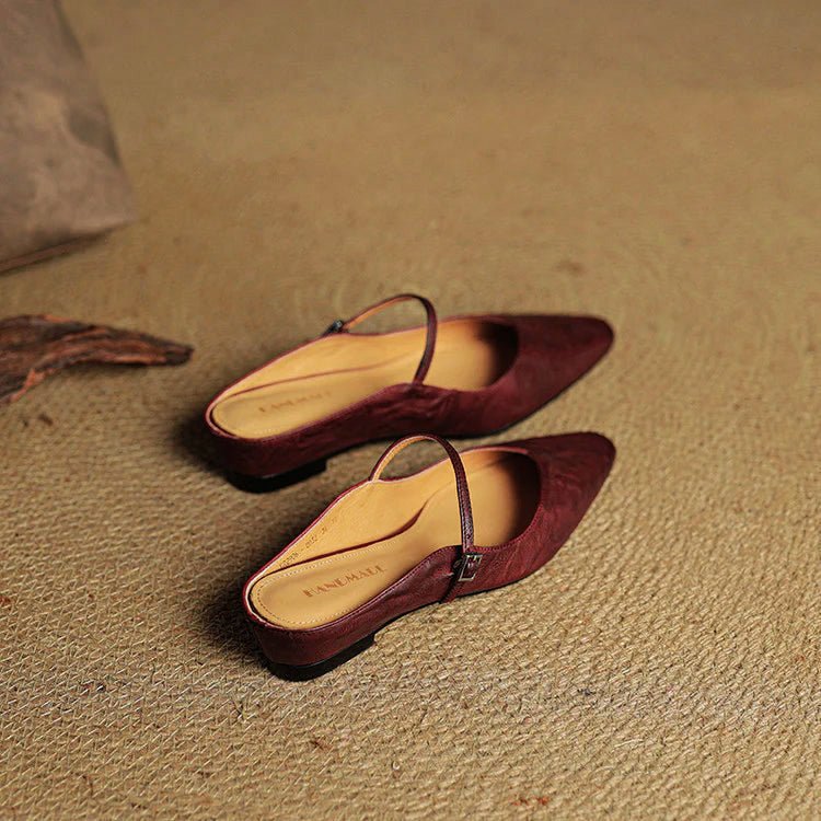Lumière Genuine Leather Pointed Flats - Intofa
