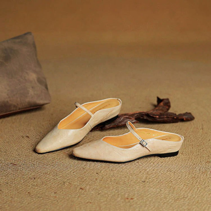 Lumière Genuine Leather Pointed Flats - Intofa