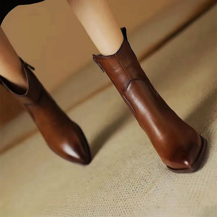 Marlowe Timeless Split Leather Boots - Intofa
