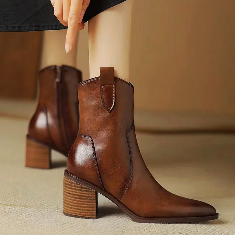 Marlowe Timeless Split Leather Boots - Intofa