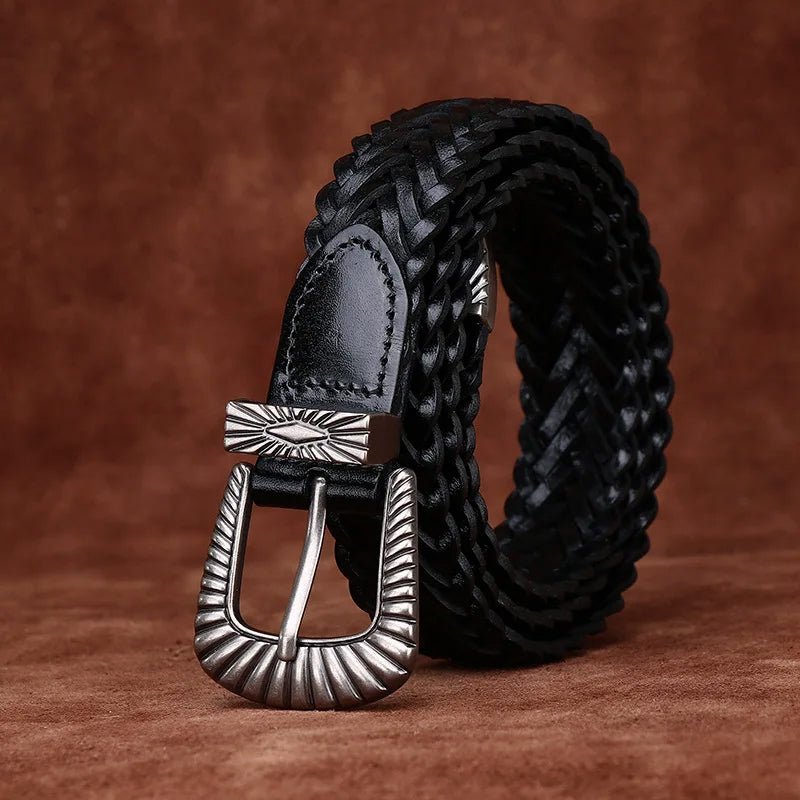 Prescott Tailors Braided Leather Belt - Intofa