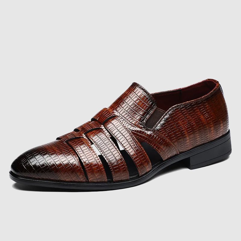 Sunlit Crest Leather Sandals - Intofa