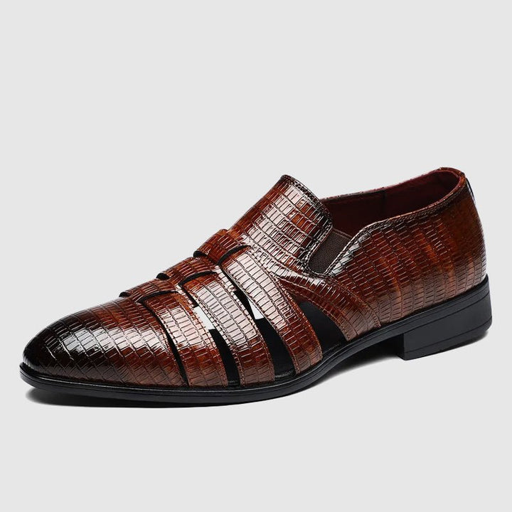 Sunlit Crest Leather Sandals - Intofa