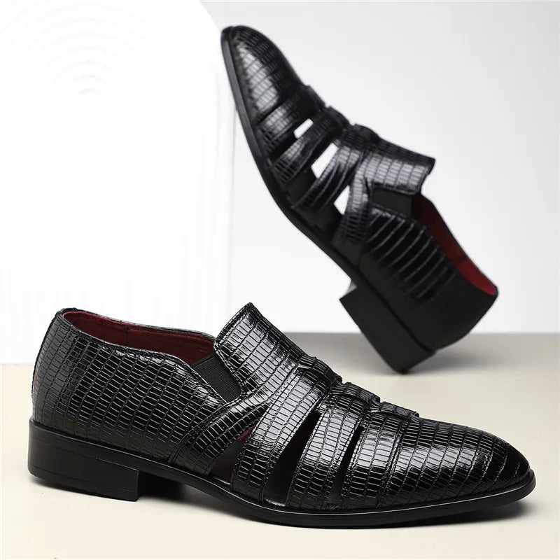Sunlit Crest Leather Sandals - Intofa
