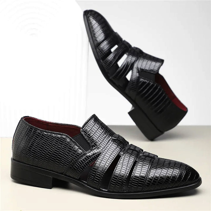 Sunlit Crest Leather Sandals - Intofa