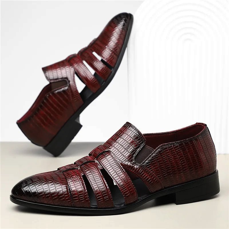 Sunlit Crest Leather Sandals - Intofa