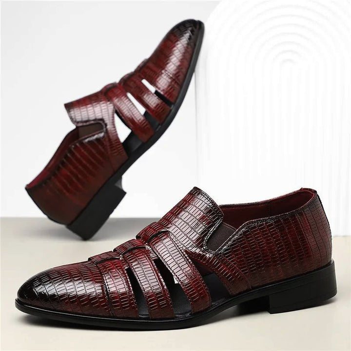 Sunlit Crest Leather Sandals - Intofa