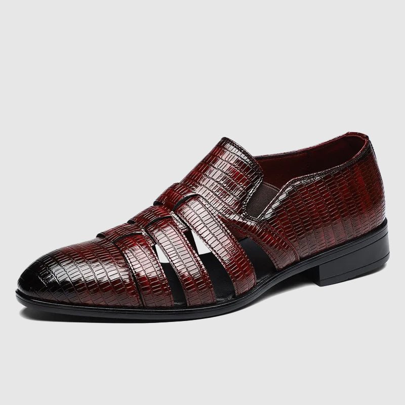 Sunlit Crest Leather Sandals - Intofa