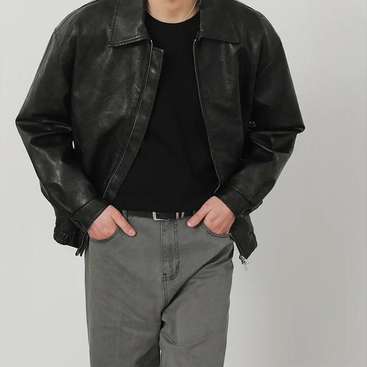 Victor Duval Biker Leather Jacket - Intofa