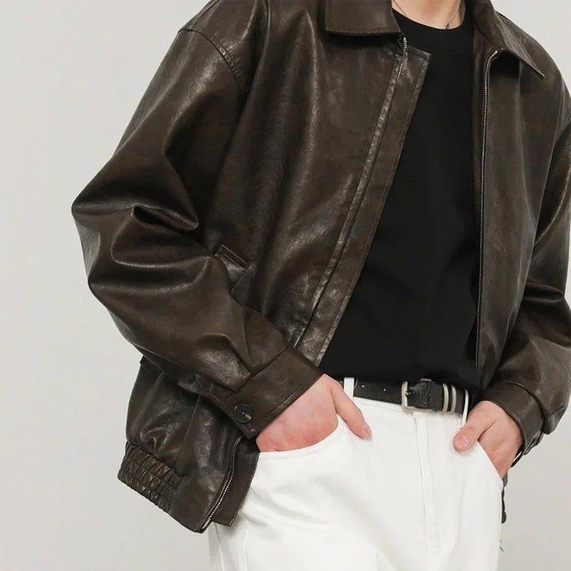Victor Duval Biker Leather Jacket - Intofa