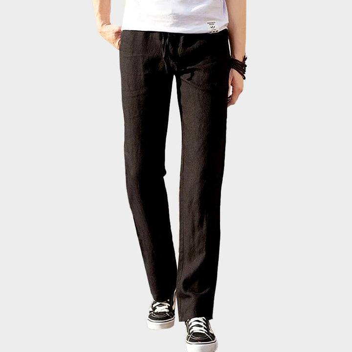 Victor Duval Linen Straight - Leg Pants - Intofa
