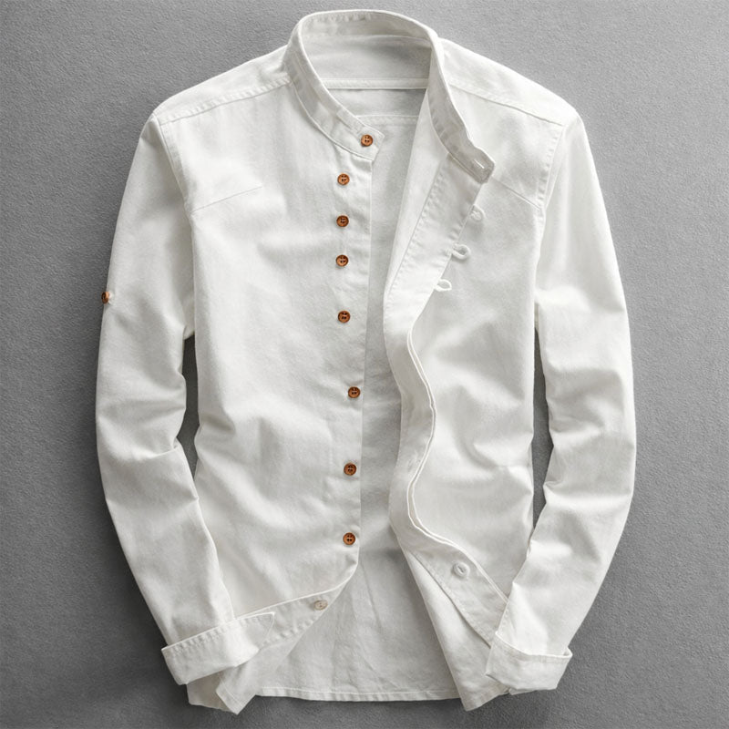 Victor Duval Long Sleeve Stand Collar Shirt - Intofa