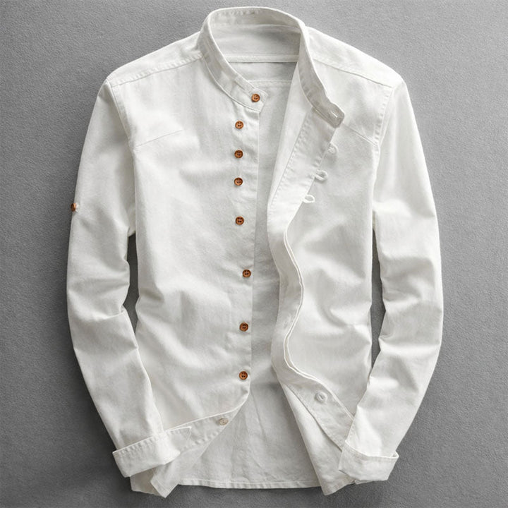 Victor Duval Long Sleeve Stand Collar Shirt - Intofa