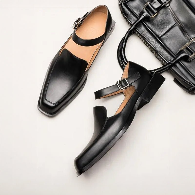 Victor Lévêque Black Leather Sandals - Intofa