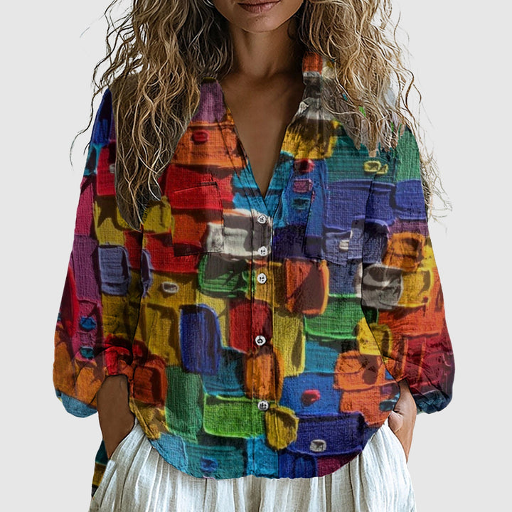 Vivian Prescott Boho Linen Shirt - Intofa