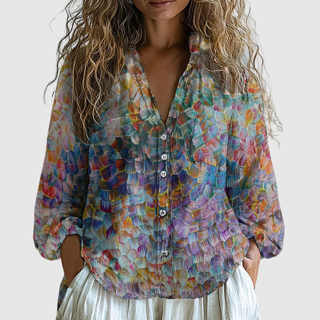Vivian Prescott Boho Linen Shirt - Intofa