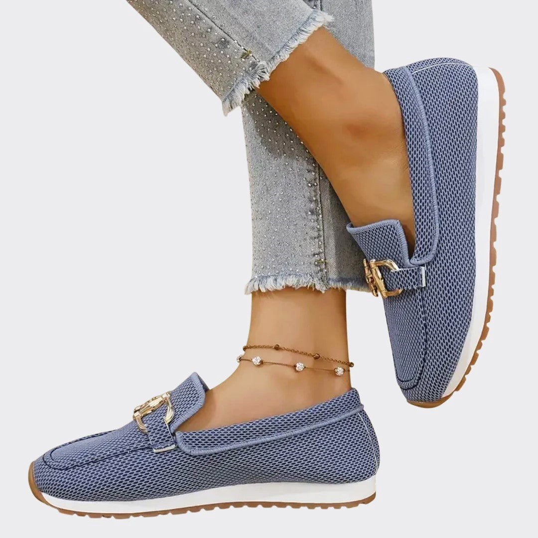 Vivian Prescott Slip - On Loafers with Decorative Buckle - Intofa