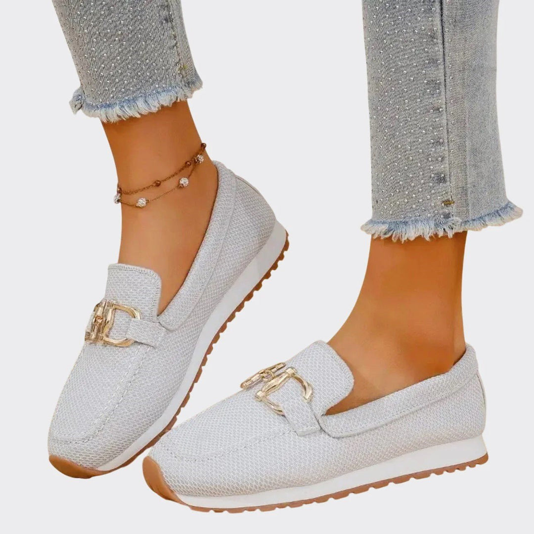 Vivian Prescott Slip - On Loafers with Decorative Buckle - Intofa