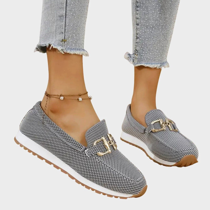 Vivian Prescott Slip - On Loafers with Decorative Buckle - Intofa