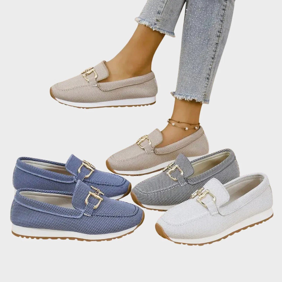 Vivian Prescott Slip - On Loafers with Decorative Buckle - Intofa