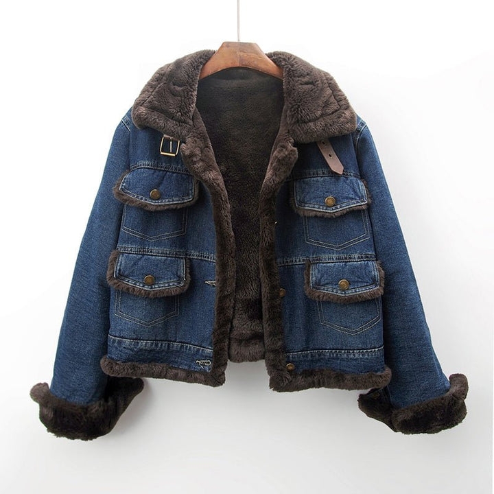 Vivian Prescott Thickened Denim Jacket - Intofa